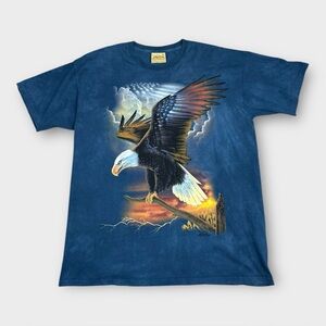 The Mountain Y2K Rick Kelley Eagle Graphic TShirt XL USA Patriotic Wildlife Tee